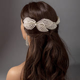 Beaded Wedding Headpiece with Pearls and Jewels