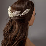 Beaded Wedding Headpiece with Pearls and Jewels