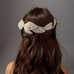 Beaded Wedding Headpiece with Pearls and Jewels