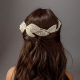 Beaded Wedding Headpiece with Pearls and Jewels