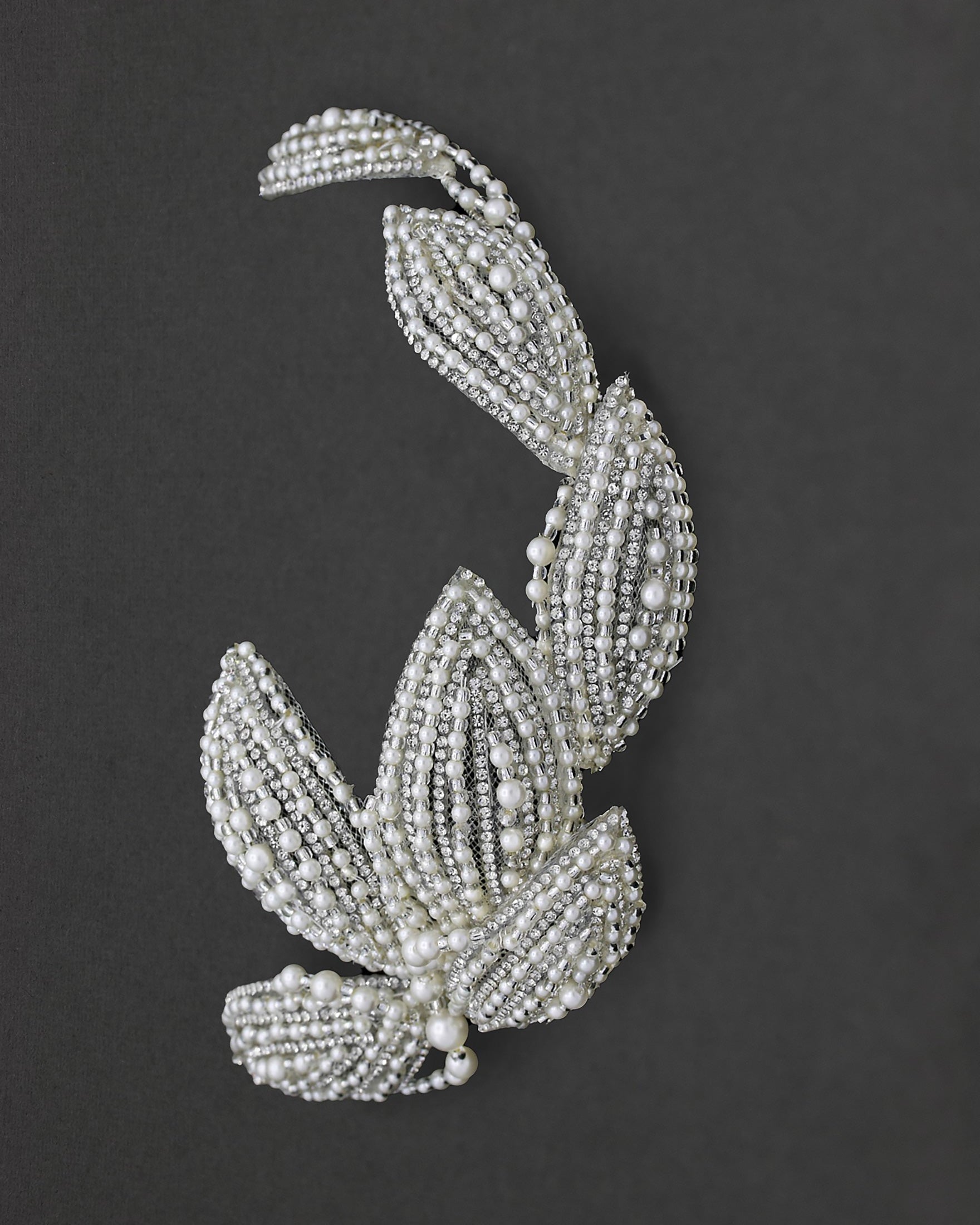 Beaded Wedding Headpiece with Pearls and Jewels