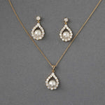 Wedding Jewelry Set of Pearl Drops Necklace - Necklace Set - Cassandra Lynne