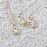 Wedding Jewelry Set of Pearl Drops Necklace - Necklace Set - Cassandra Lynne