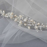Wedding Pearl Bridal Bracelet with Crystals - Bracelet - Cassandra Lynne