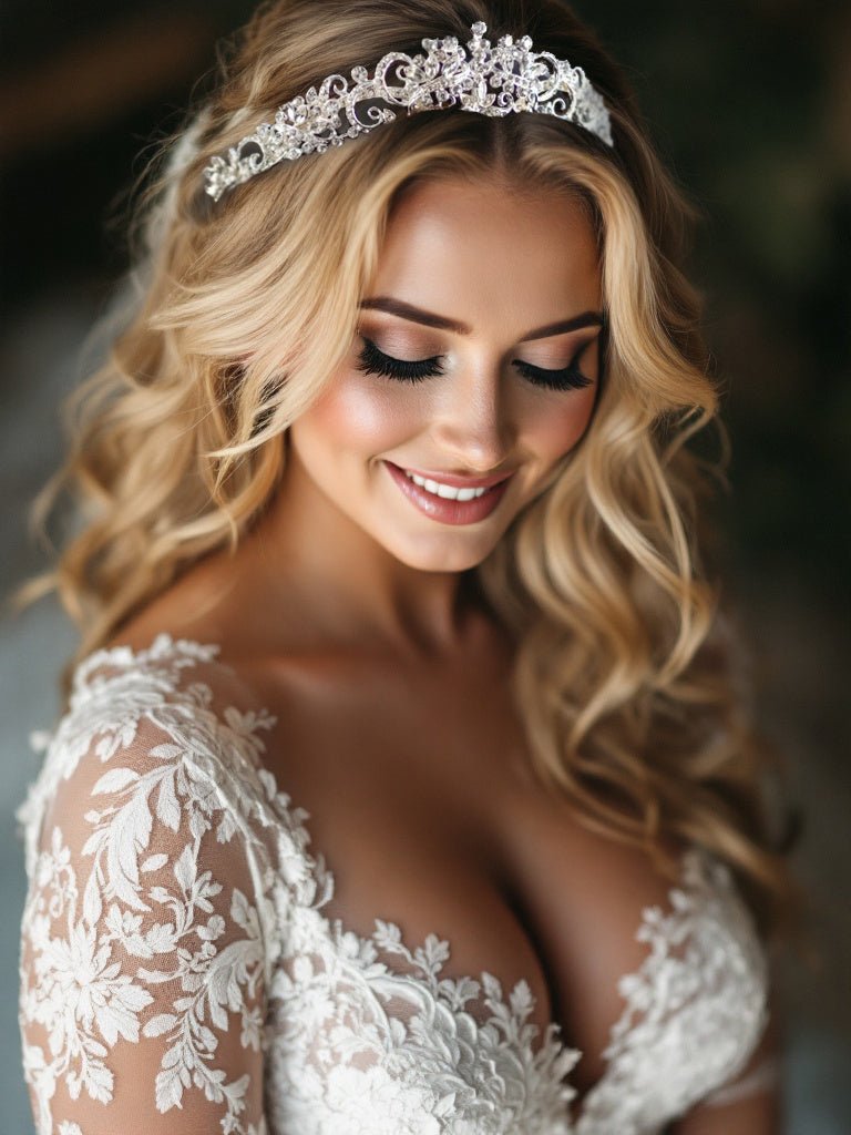 Wedding Tiara of Scrolls and Marquise Jewels - Tiara - Cassandra Lynne