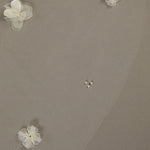 Regal Length Wedding Veil with 3D Organza Flowers