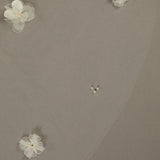 Regal Length Wedding Veil with 3D Organza Flowers
