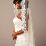 Luxe Tulle Lace Mantilla Fingertip Bridal Veil