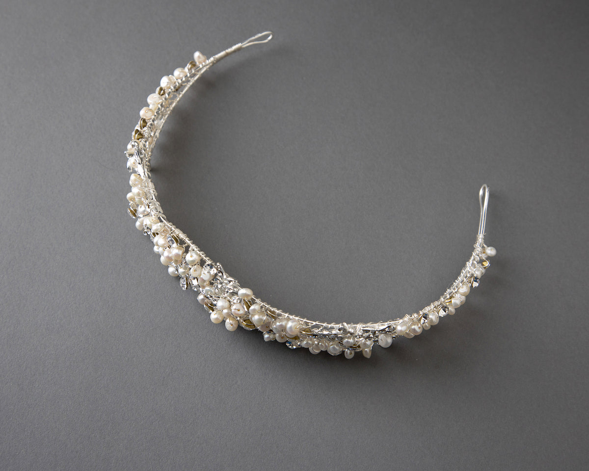 Wedding Headband Headpiece with Freshwater Pearls - Cassandra Lynne