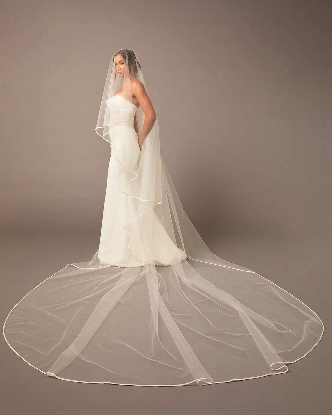 Royal Two Layer Mantilla Veil with Satin Trim