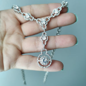 Designer Inspired CZ Necklace and Earrings Set