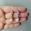 Vintage look Pearl wedding earrings