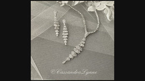 Art Deco Baguettes CZ Bridal Necklace Set