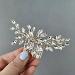 Marquise leaf bridal hair comb