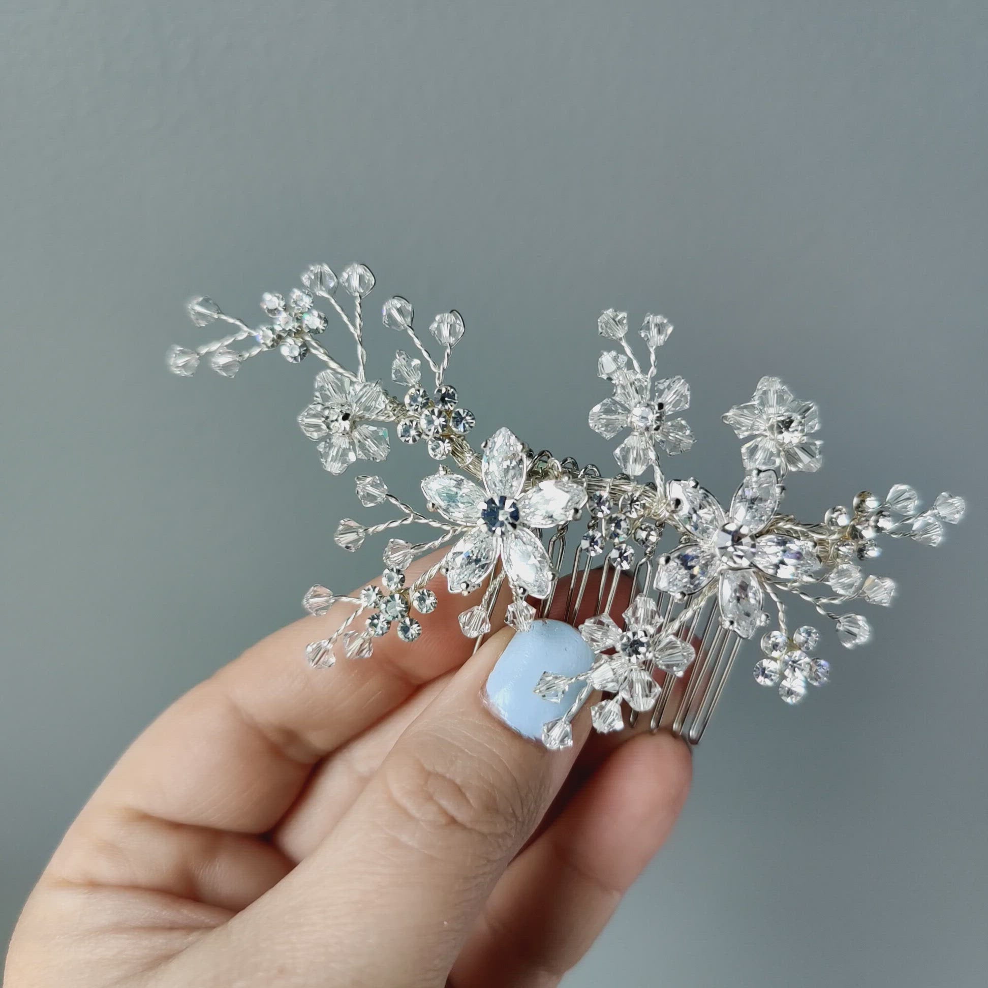 Crystal Flower Bridal Hair Comb