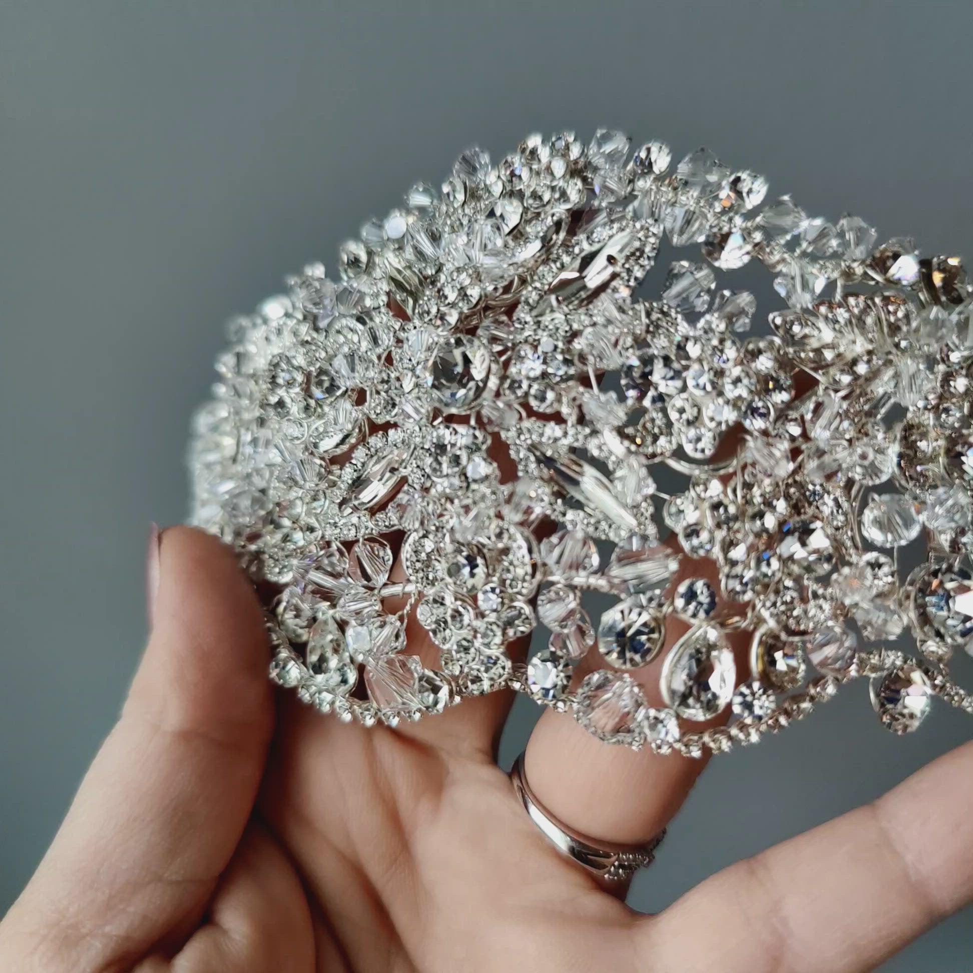 Wedding Headpiece of Crystal Beads