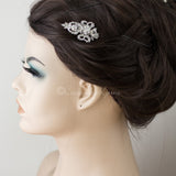 Antique Silver Crystal Mini Bridal Clip - Hair Clips - Cassandra Lynne