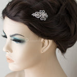 Antique Silver Crystal Mini Bridal Clip - Hair Clips - Cassandra Lynne