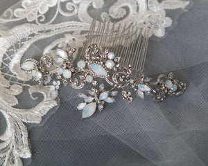 Vintage Wedding Comb with Opal Crystals