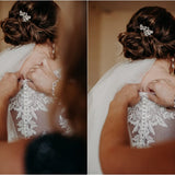 Antique Silver Pear and Marquise Jewel Hair Clip - Hair Clips - Cassandra Lynne