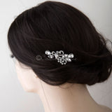 Antique Silver Pear and Marquise Jewel Hair Clip - Hair Clips - Cassandra Lynne