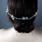 Antique Silver Stars and Crystals Headpiece - Headband - Cassandra Lynne