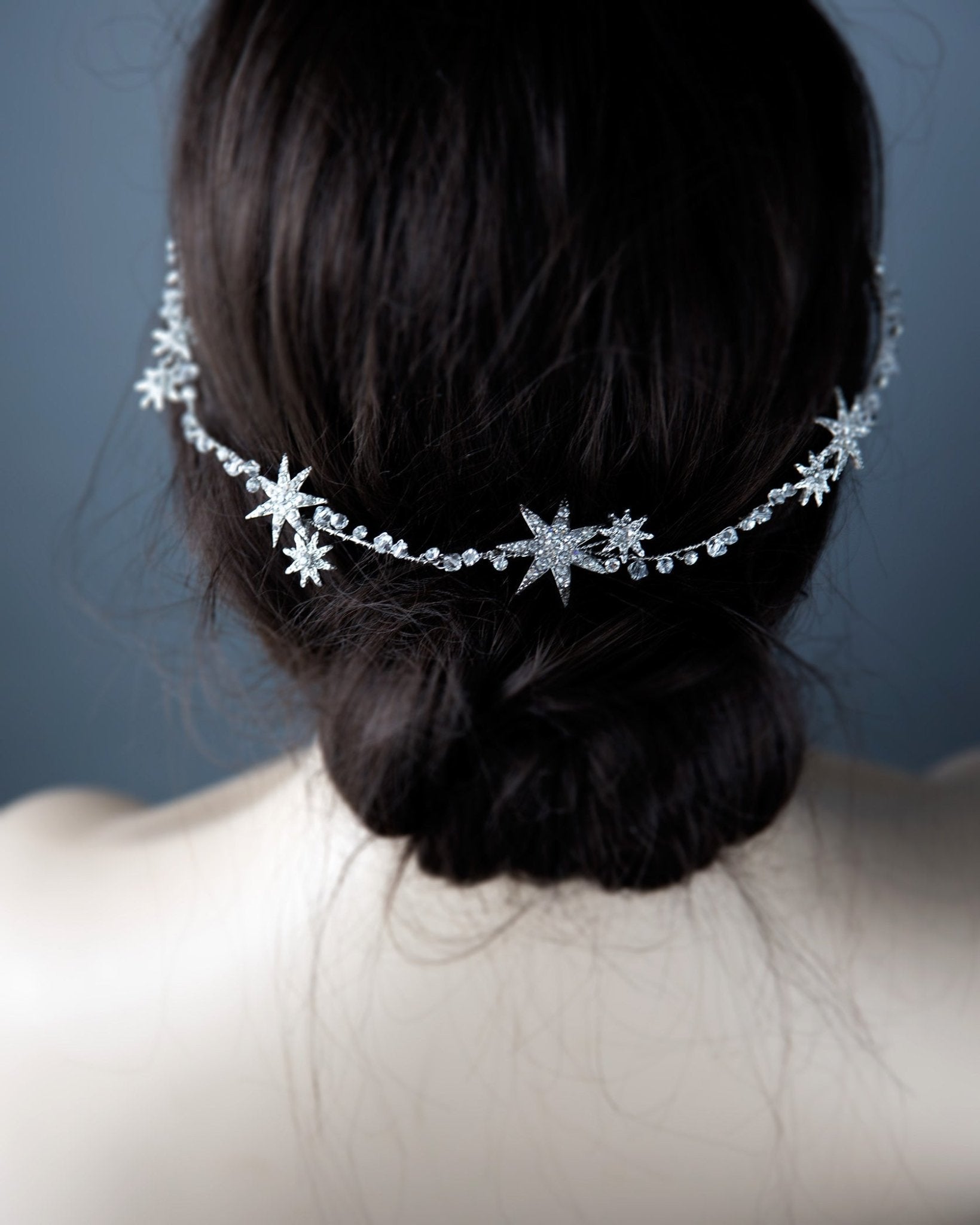 Antique Silver Stars and Crystals Headpiece - Headband - Cassandra Lynne