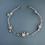 Antique Silver Stars and Crystals Headpiece - Headband - Cassandra Lynne
