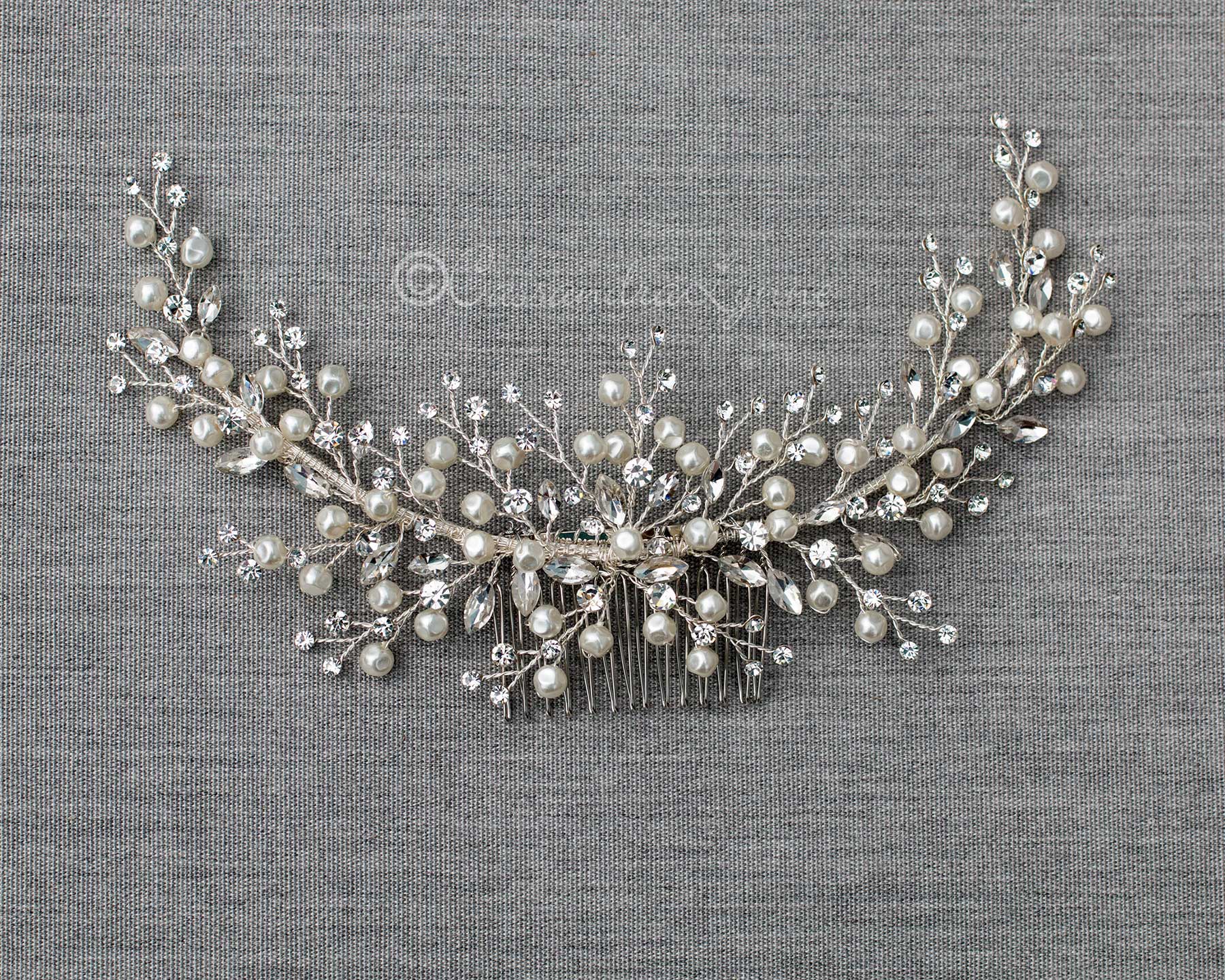 Baroque Pearls and Crystals Bridal Headpiece - Cassandra Lynne