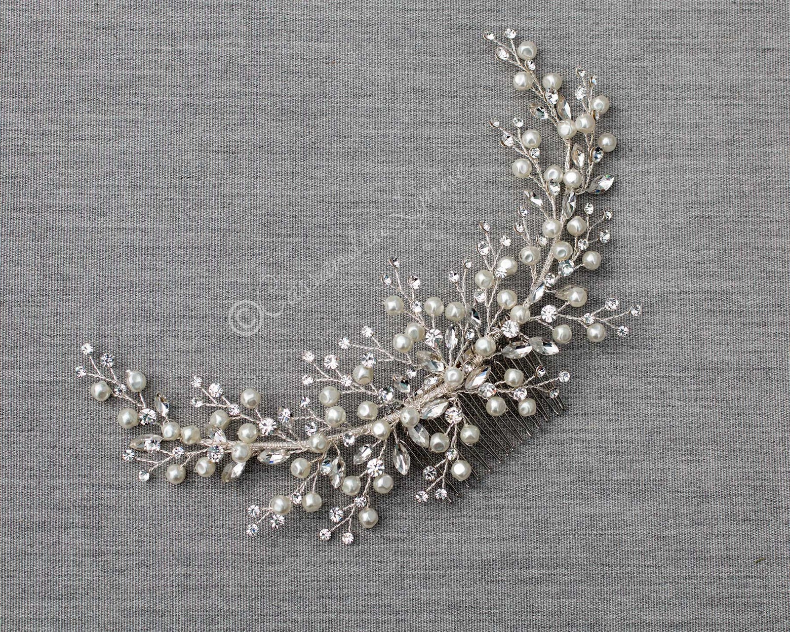 Baroque Pearls and Crystals Bridal Headpiece - Cassandra Lynne