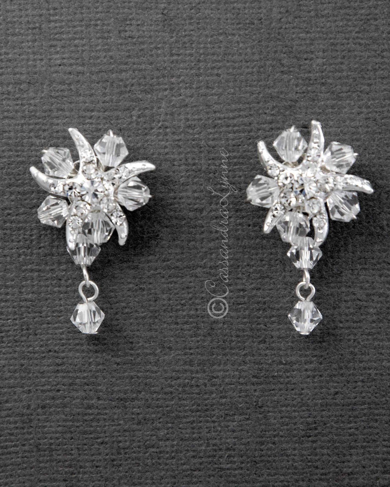 Beach Bride Crystal and Starfish Earrings - Earrings - Cassandra Lynne
