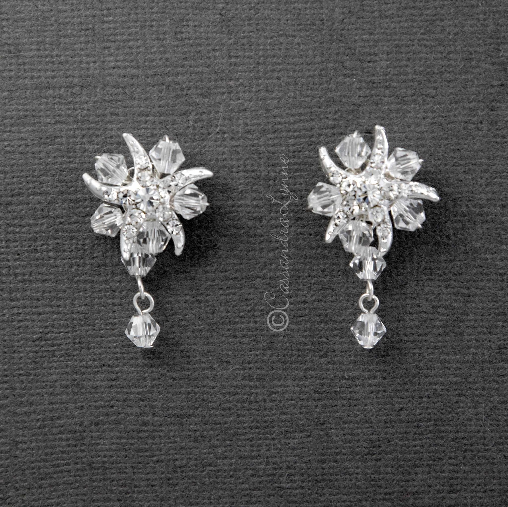 Beach Bride Crystal and Starfish Earrings - Earrings - Cassandra Lynne