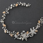 Beach Bride Hair Vine of Starfish and Shell - Hair Vine - Cassandra Lynne