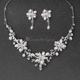 Beach Bride Necklace Set of Starfish Crystals and Pearls - Necklace Set - Cassandra Lynne