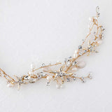 Beach Bride Starfish Headpiece in Light Gold - Hair Vine - Cassandra Lynne