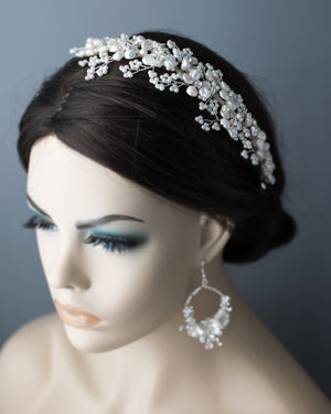 Keshi Pearls and Beads Side accent Headband