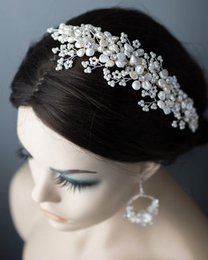 Keshi Pearls and Beads Side accent Headband