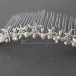 Beach Tiara Comb with Starfish and Freshwater Pearls - Tiara - Cassandra Lynne