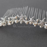 Beach Tiara Comb with Starfish and Freshwater Pearls - Tiara - Cassandra Lynne