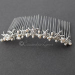 Beach Tiara Comb with Starfish and Freshwater Pearls - Tiara - Cassandra Lynne