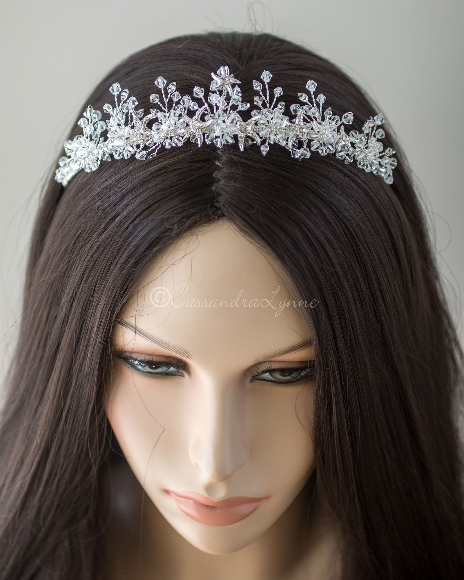 Beach Tiara of Crystals and Starfish - Tiara - Cassandra Lynne