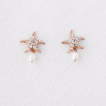 Beach Wedding Day Earrings of Crystal Starfish - Earrings - Cassandra Lynne