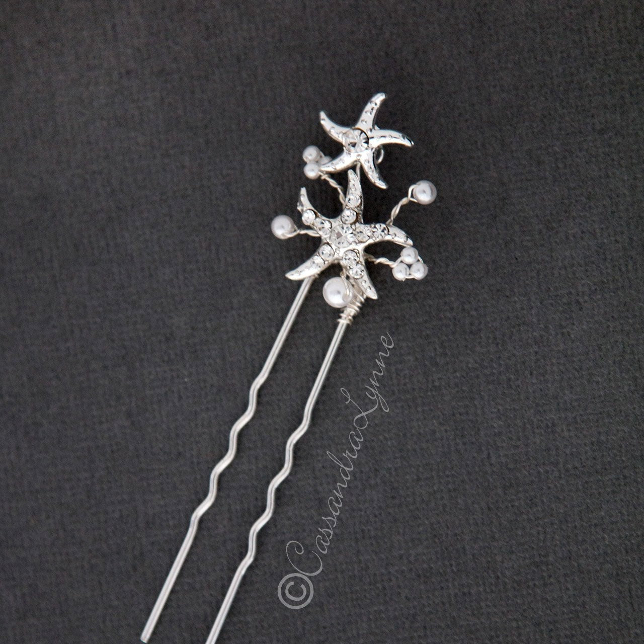 Beach Wedding Hair Pin with Pearls - Hair Pins - Cassandra Lynne