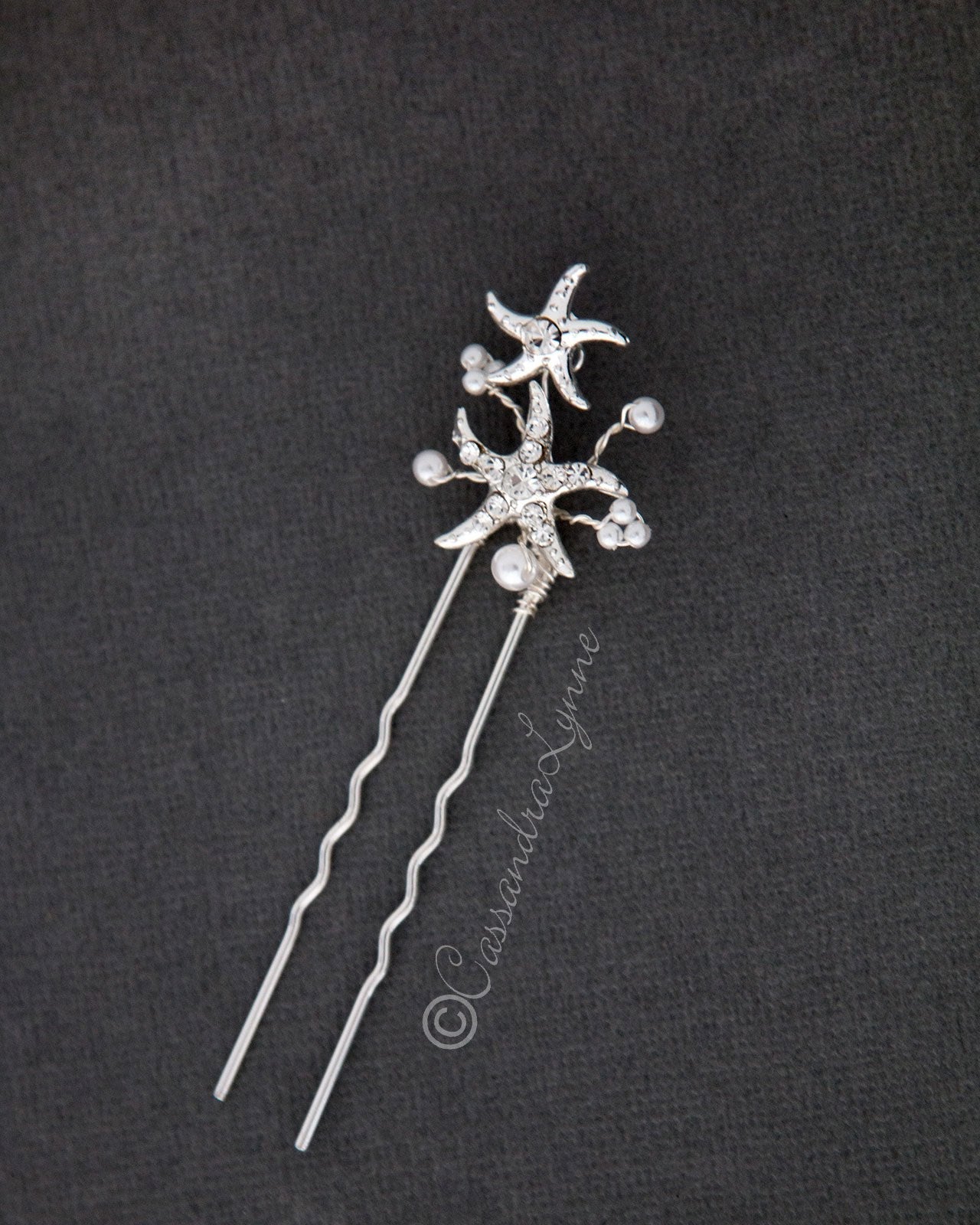 Beach Wedding Hair Pin with Pearls - Hair Pins - Cassandra Lynne