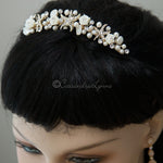 Beach Wedding Headpiece of Starfish and Shell Flowers - Hair Comb - Cassandra Lynne