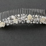 Beach Wedding Headpiece of Starfish and Shell Flowers - Hair Comb - Cassandra Lynne