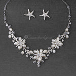Beach Wedding Necklace Set of Starfish Crystals and Pearls - Necklace Set - Cassandra Lynne
