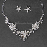 Beach Wedding Necklace Set of Starfish Crystals and Pearls - Necklace Set - Cassandra Lynne