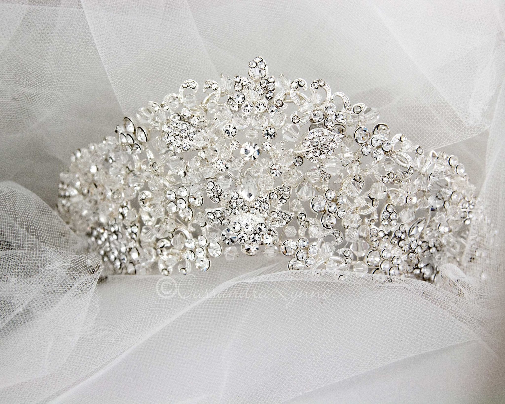 Beautiful Crystal Beaded Crown - Tiara - Cassandra Lynne