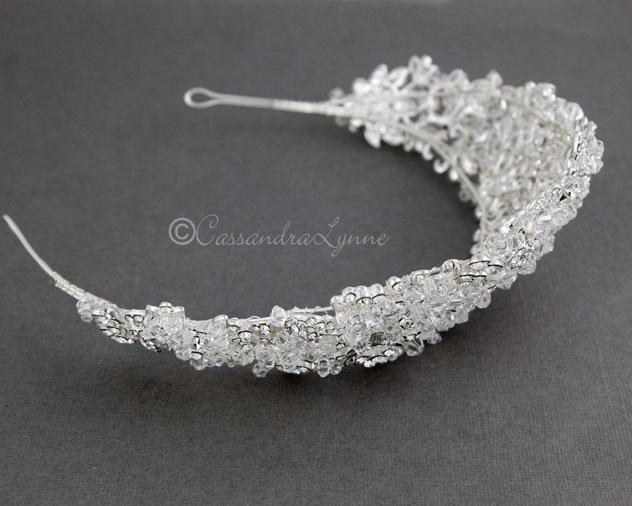 Beautiful Crystal Beaded Crown - Tiara - Cassandra Lynne